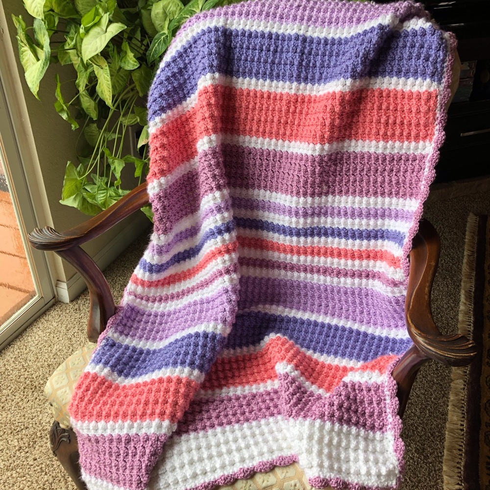 HANDMADE Crochet Crib baby blanket